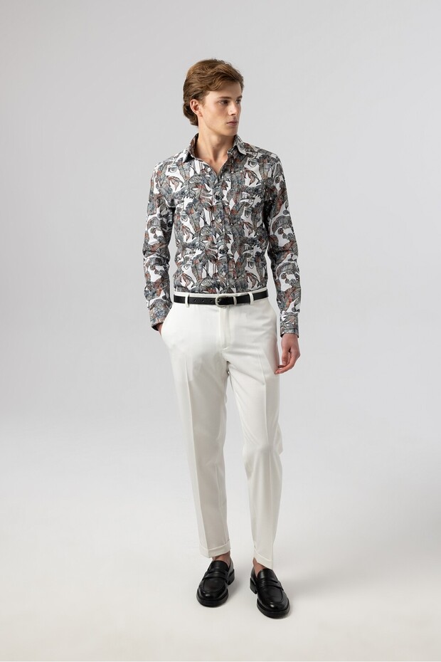 Slim Fit Classic Digital Shirt 4003-117