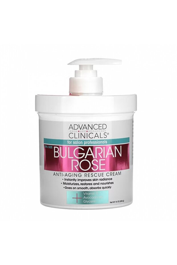 Advanced Clinicals Bulgarian Rose Cream 16 Oz 454ml