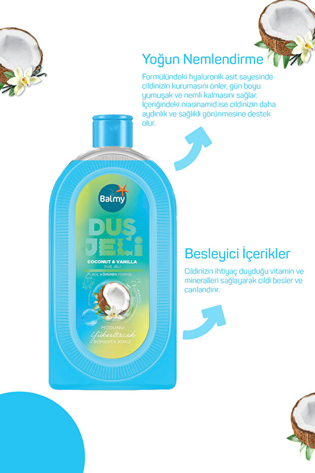 Besleyici ve Nemlendirici Hindistan Cevizi & Vanilya Aromalı Duş Jeli 450 ML - 4