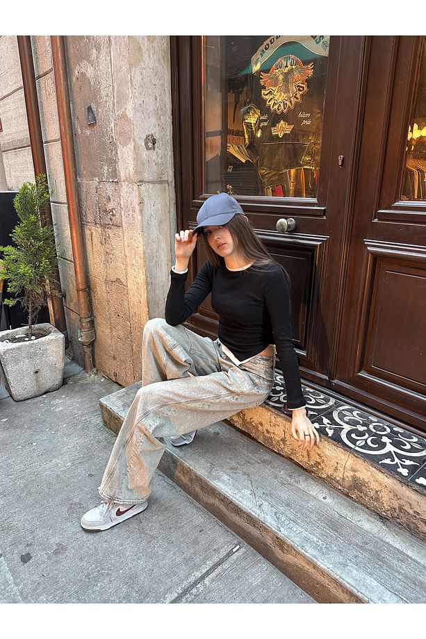 Ayarlanabilir Basic Unisex Gri Düz Spor Şapka - 7