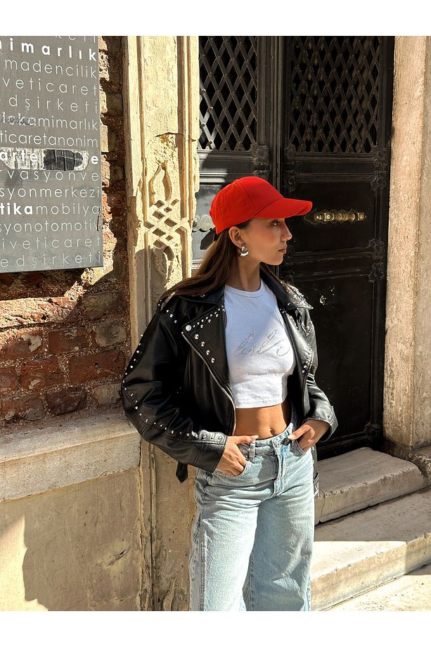 Ayarlanabilir Basic Unisex Kırmızı Düz Spor Şapka - 8