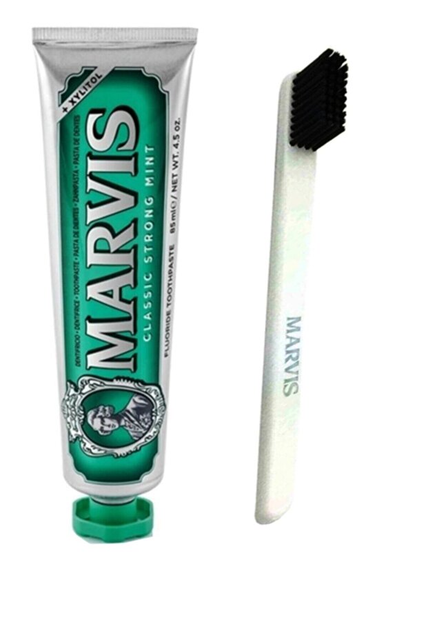 معجون أسنان كلاسيكي بالنعناع الإضافي 85 مل وفرشاة أسنان بيضاء ناعمة - 1