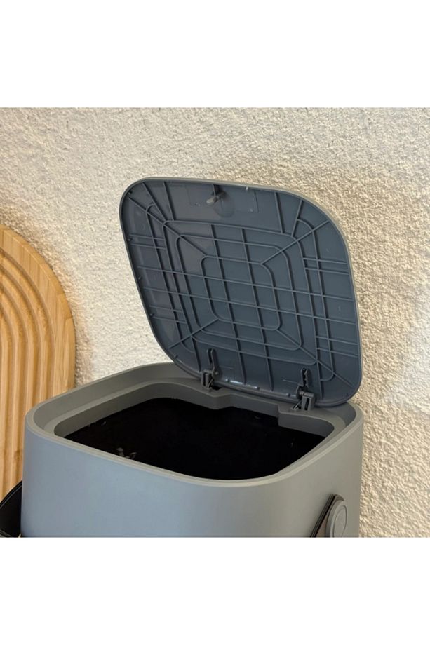4L Mini Tezgah Üstü Çöp Kovası,Deri Tutma Saplı Şık Tasarım, Mutfak,Banyo Geri Dönüşüm Dostu - 3