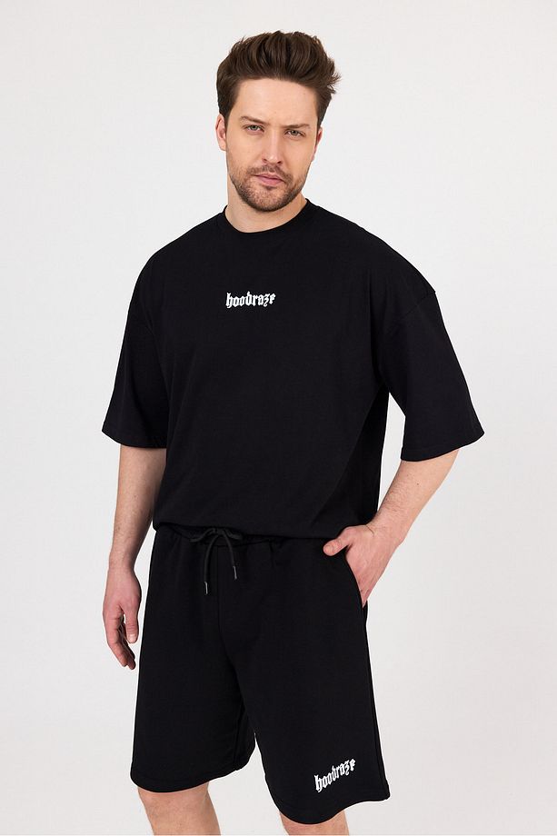 Erkek Basic Paça Baskılı Şort - 7