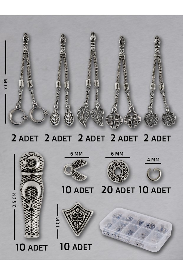 10 Double Mixed Tassel Set – Natural Stone | Fashionable and Durable for Epoxy Rosary and Jewelry Making