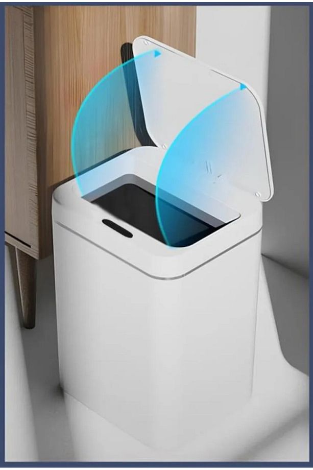 Sensörlü Otomatik Plastik Çöp Kovası 12 Litre + Deterjan Hazneli Silikon Klozet Fırçası - 6