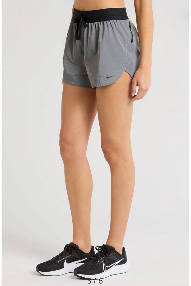 Run Division 3in Reflective Womens Running Shorts Reflektörlü Gri Simli Kadın Koşu Şortu - 3