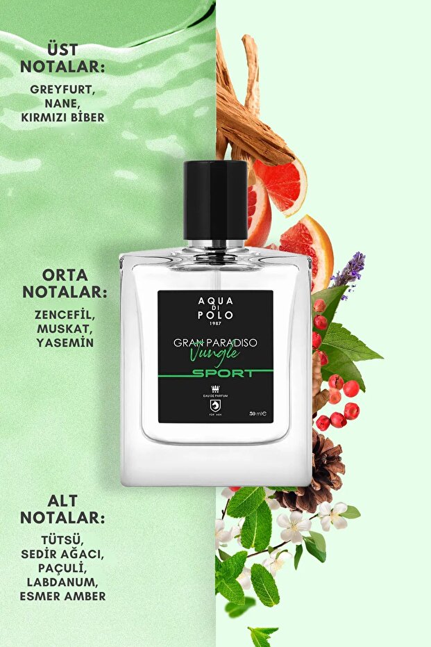 Aqua Di Polo Gran Paradiso Jungle Sport 50 ml Men's Edp Apcn000509 - 5