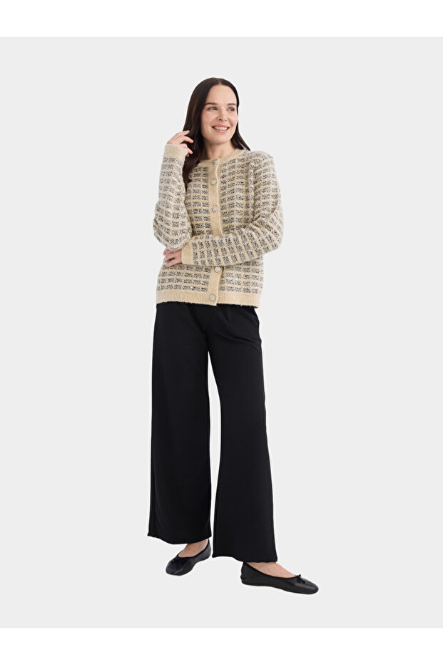 Straight Black Wide Leg Pant - 6