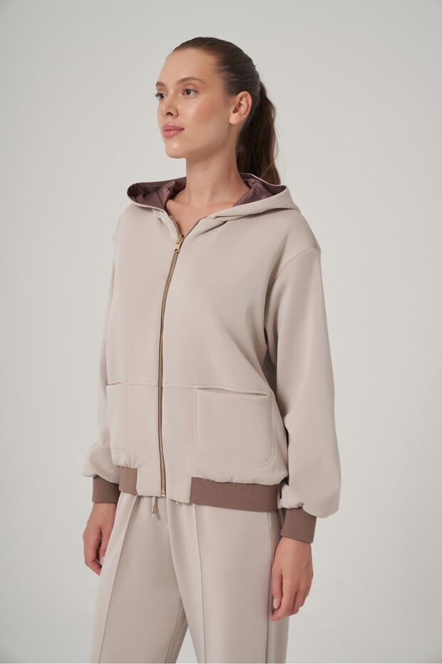 Çift Taraflı Kapüşonlu Mont - 2