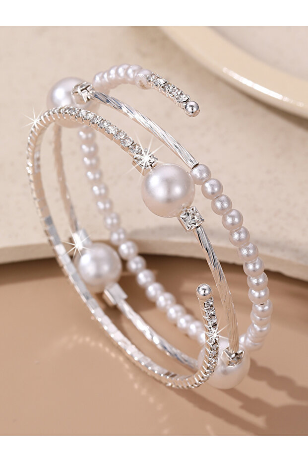 Embellished Faux Pearl Bangle