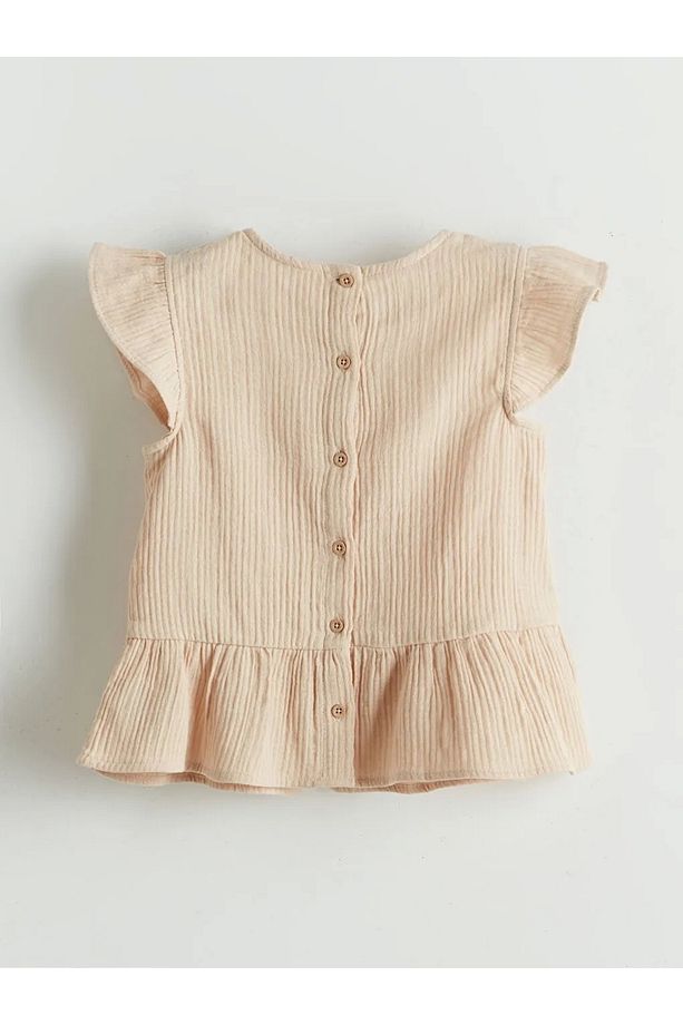 LCW Kids Bej Basic Kız Çocuk Bluz ve Pantolon 2'li - 3