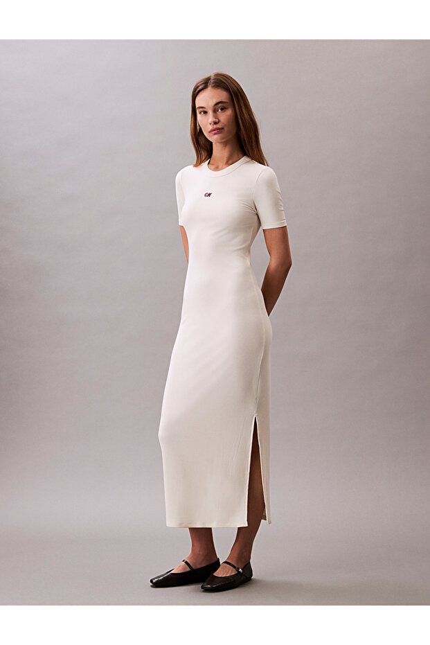Modal Stretch Rib Midi Dress - 1