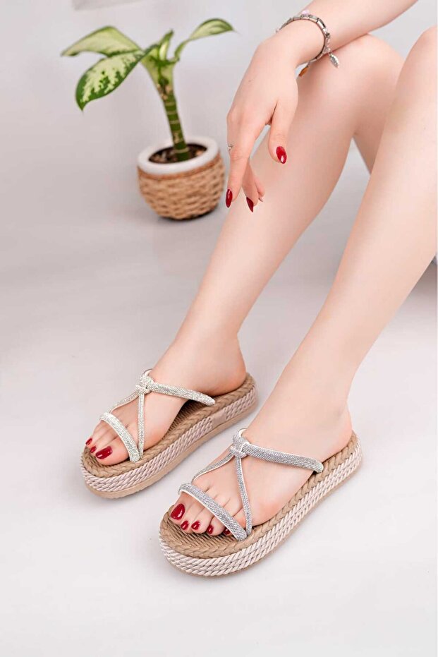 شبشب إيفا سول خفيف الوزن ومريح من الحجر الفضي - 1