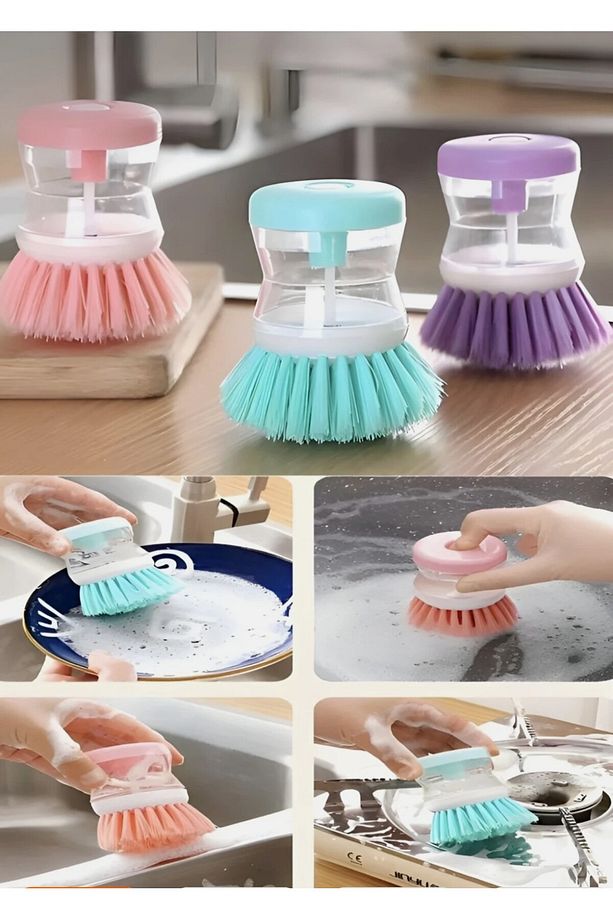 Deterjan Hazneli Banyo Mutfak Lavabo Ve Bulaşık Yıkama Fırçası - 7