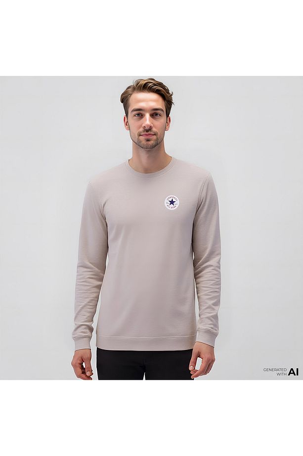 CORE CHUCK PATCH CREW FT PAPYRUS Bej Erkek Yuvarlak Yaka Lastikli Bel Regular Fit Sweatshirt - 1
