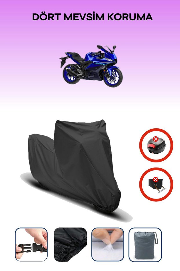 Black Yamaha Yzf R3 Compatible Motorcycle Tarpaulin, Motor Cover