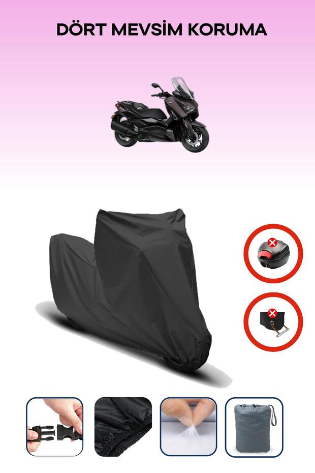Black Yamaha X-Max 300 Tech Max Compatible Motorcycle Tarpaulin, Engine Cover
