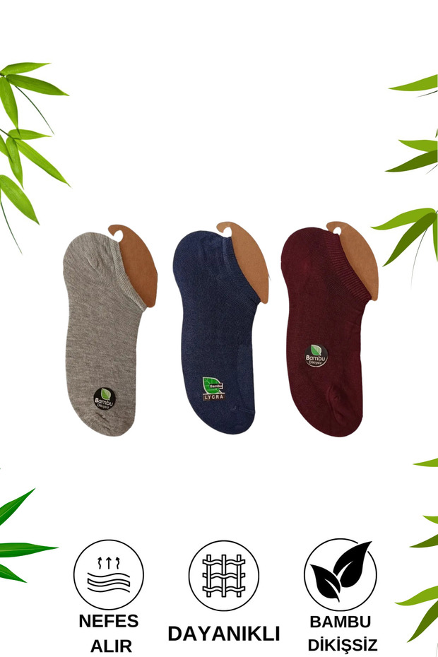 Bamboo Sneaker Invisible Seamless 3-Piece Unisex Socks