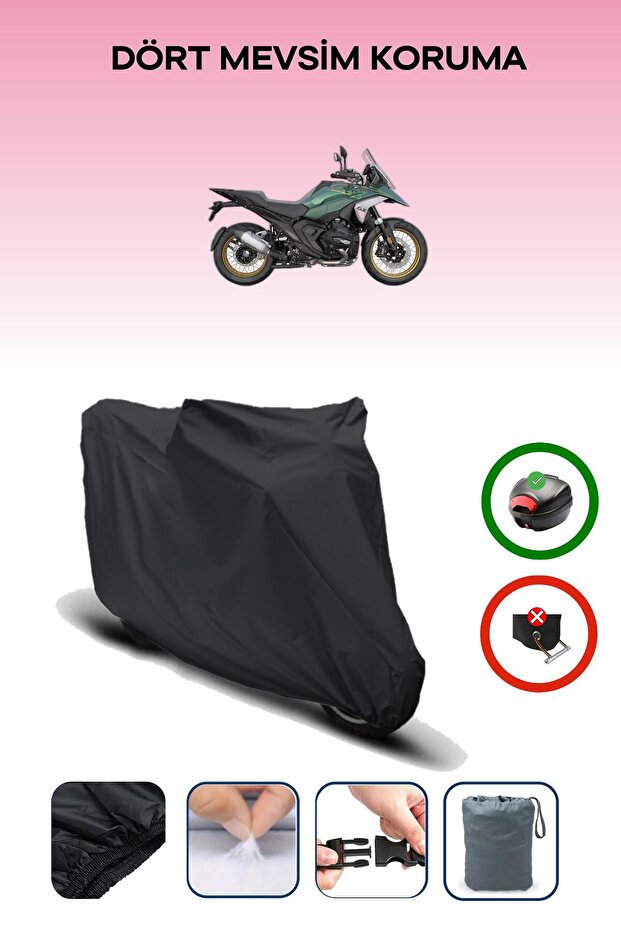 Black Bmw R 1300 Gs Rear Bag Compatible Motorcycle Tarpaulin Waterproof Durable Fabric