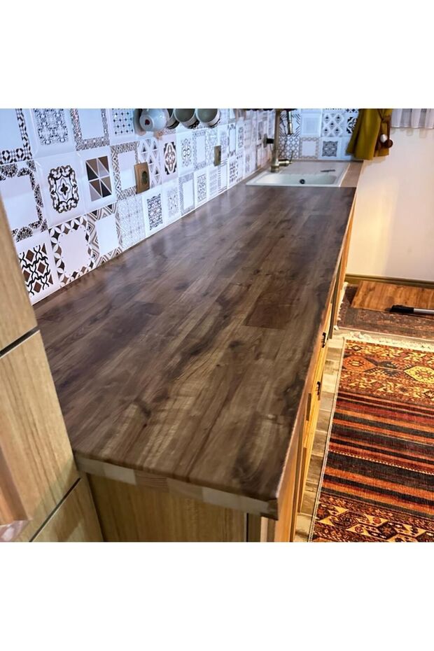 Mutfak Tezgah Üstü Ahşap Desen Kendinden Yapışkanlı Kaminasyonlu Folyo Kaplama 70cmx100cm - 5