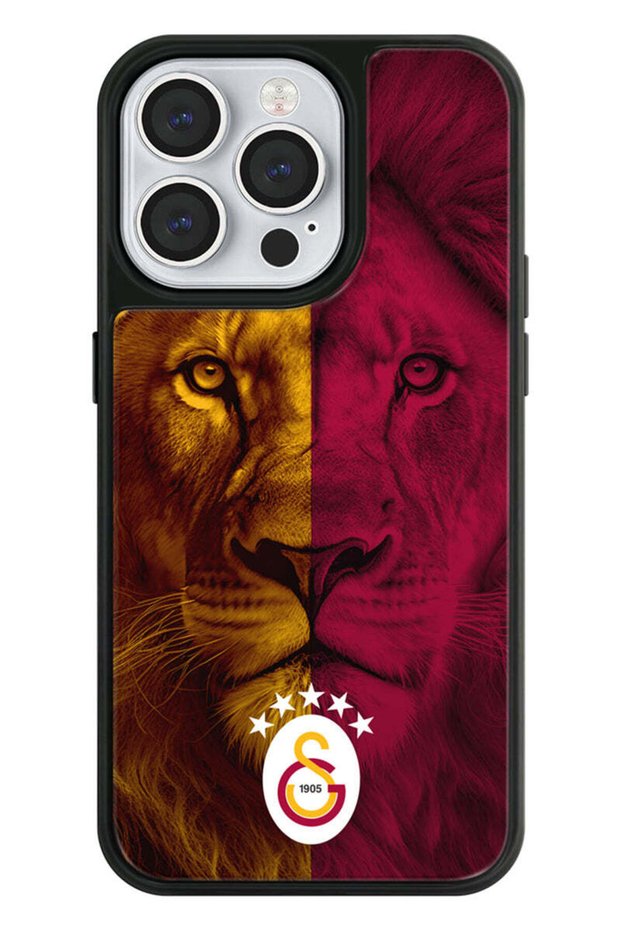 Galatasaray 5 Star Piece Lion Licensed Phone Case Compatible with iPhone 14 Pro