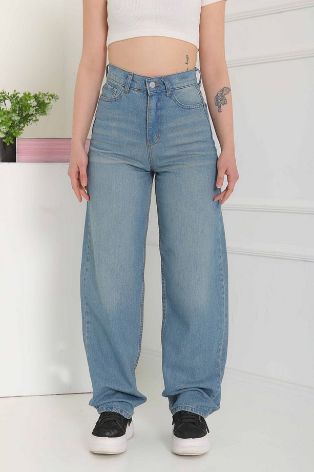 Baggy Kot Pantolon Mavi-tint - 27098 - 2