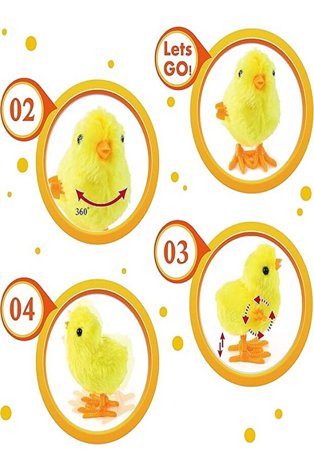 لعبة فرخ صفراء محشوة تعمل باللف - 2