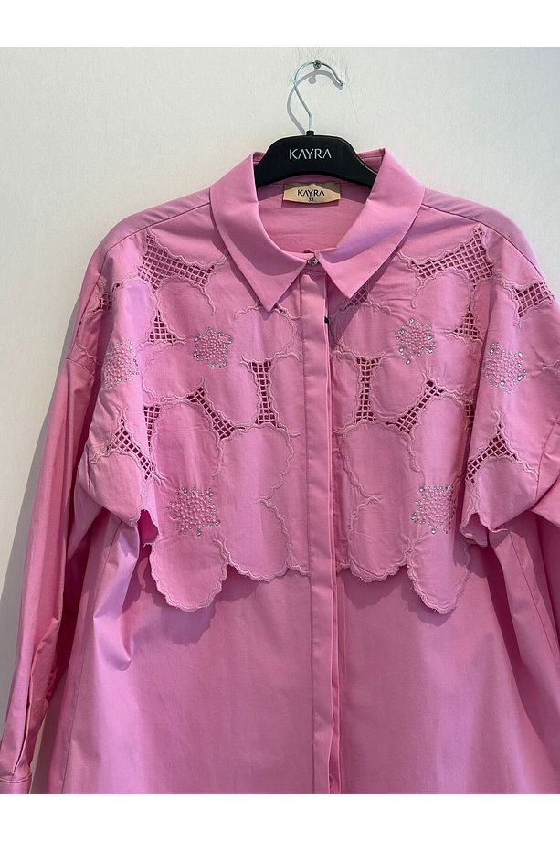 Nakış Aplikeli Poplin Tunik - 2