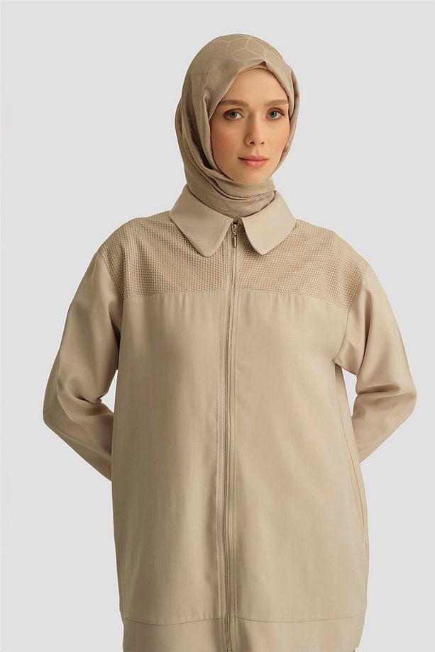 File Detaylı Tunik 25YD4228-1 Bej - 3