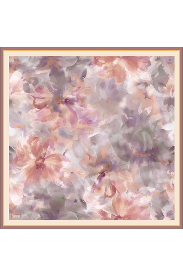 Desenli Saf İpek Twill Eşarp 9310- 37 - 3
