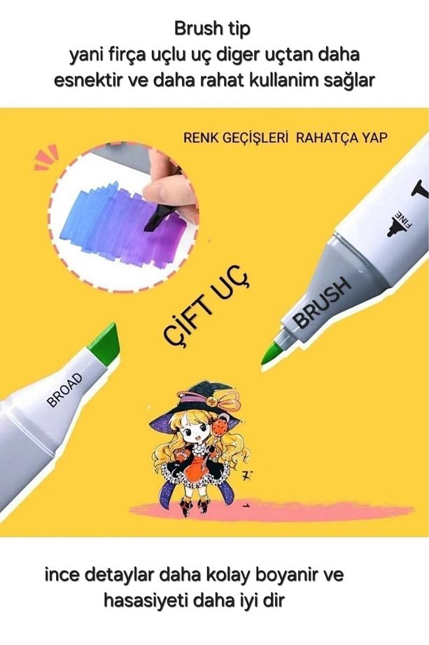 60'lı Çift Uçlu Profesyonel Marker Kalem Çanta Ve Standlı - 2