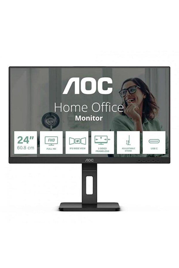 23.8" IPS 24P3CV 4MS 75HZ HDM-DP USB-C PIVOT KURUMSAL MONİTÖR - 2