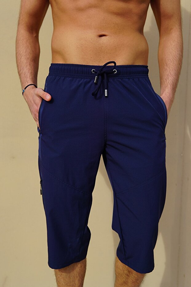 Férfi nagy méretű Lycra úszónadrág C1941 sötétkék - 3