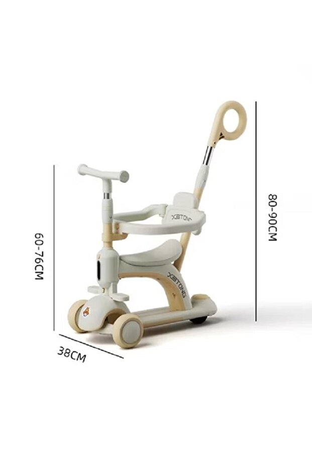 Factory Newly Upgraded 3-in-1 Multi-Function Kids Stroller and Scooter with Fence and Handbar - 1