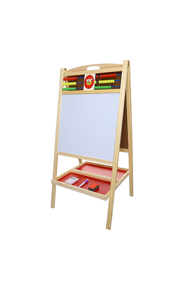 - 2 Sided Wooden Easel Board w/ Accessories & Abacus