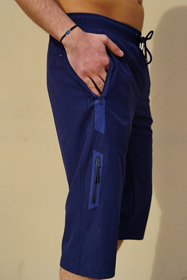 Férfi nagy méretű Lycra úszónadrág C1941 sötétkék - 5