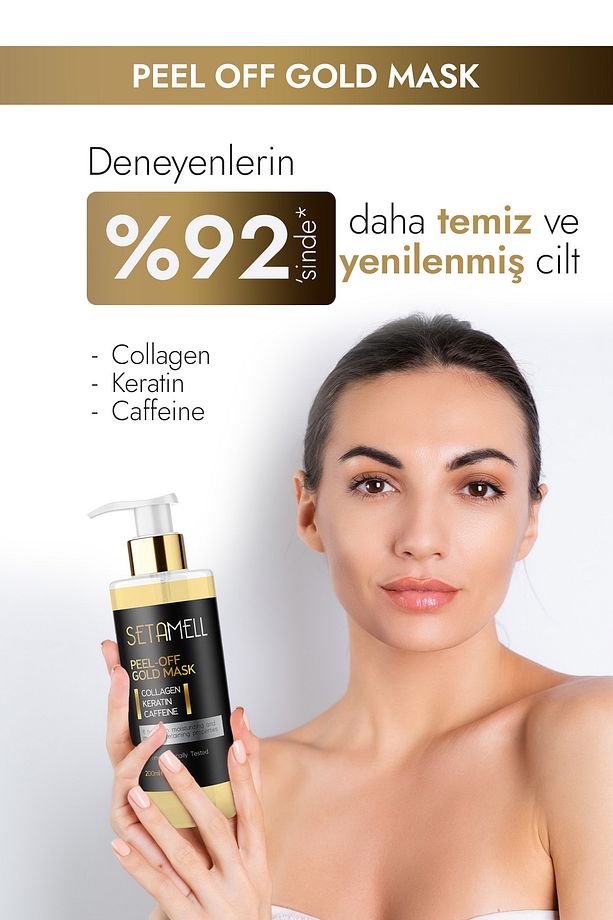 Soyulabilir Altın Maske Kolejen Keratin Caffeine Içerikli Gold Mask 200 ml - 3