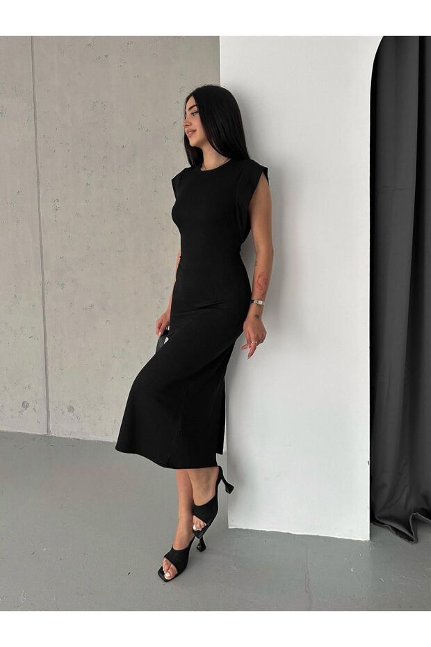 Rochie de seară neagră căptușită 781 - 2
