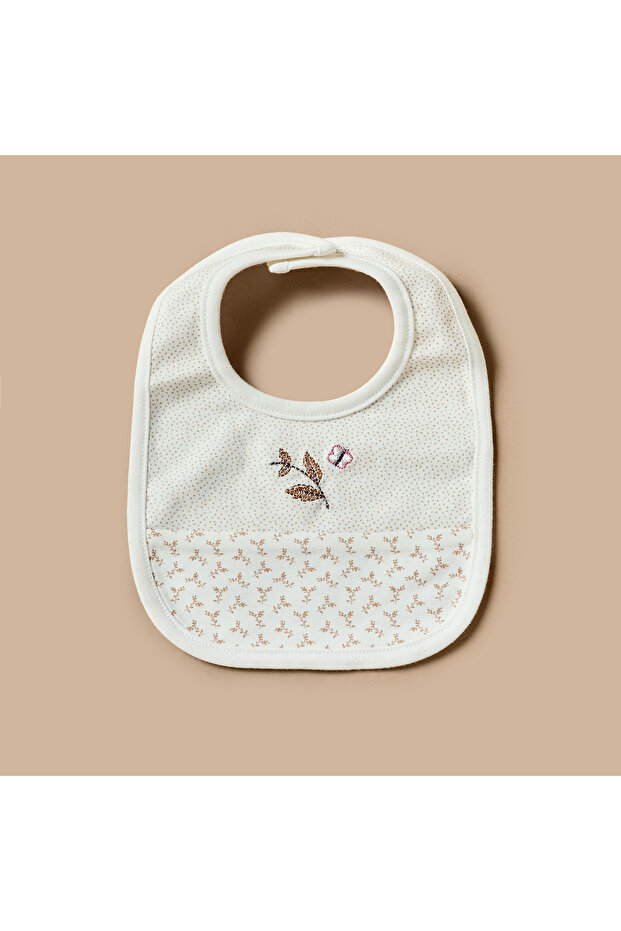 Printed Bib With Button Closure - 2