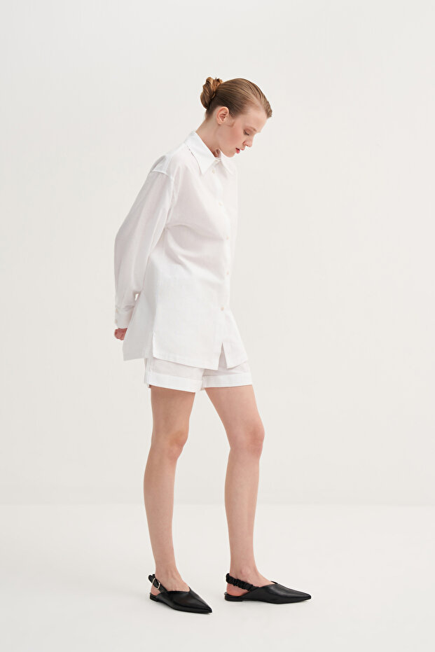 Basic Keten Gömlek - 5