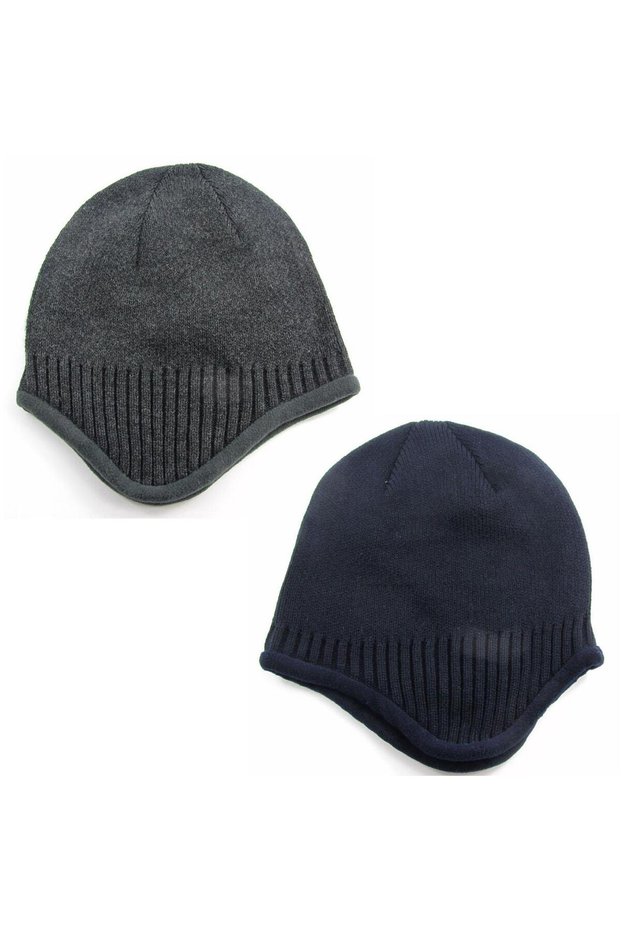 2 Pieces Winter Beanie with Fleece Inside and Headphones Cp181Dk