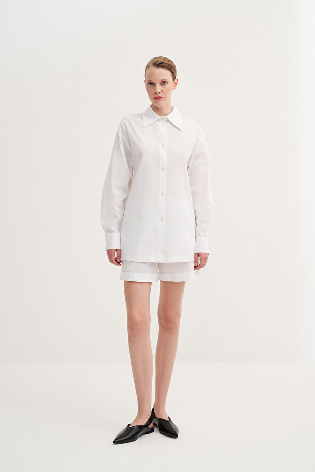 Basic Keten Gömlek - 1