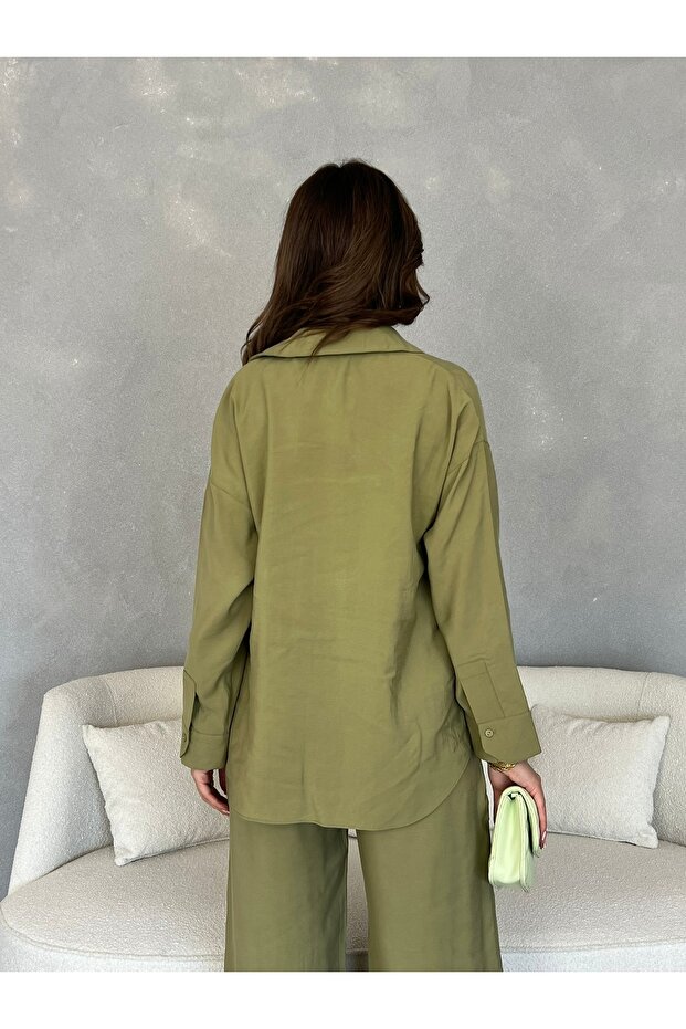Oversize Modal Kadın Gömlek - 6