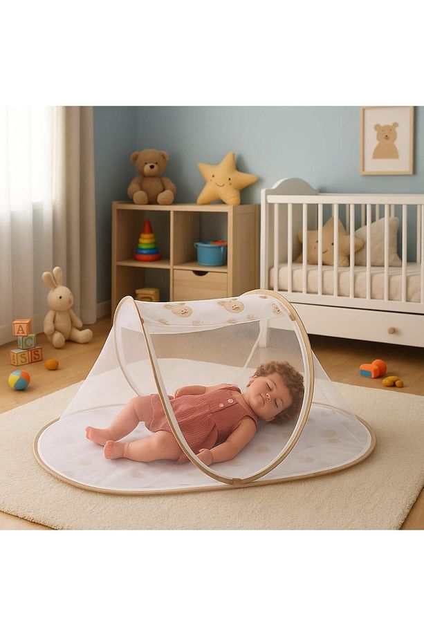 Katlanabilir Bebek Cibinliği Taşınabilir Sinek Engelleyici Bebek Çocuk Cibinliği - 5