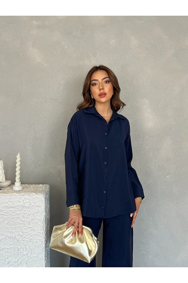Oversize Modal Kadın Gömlek - 5