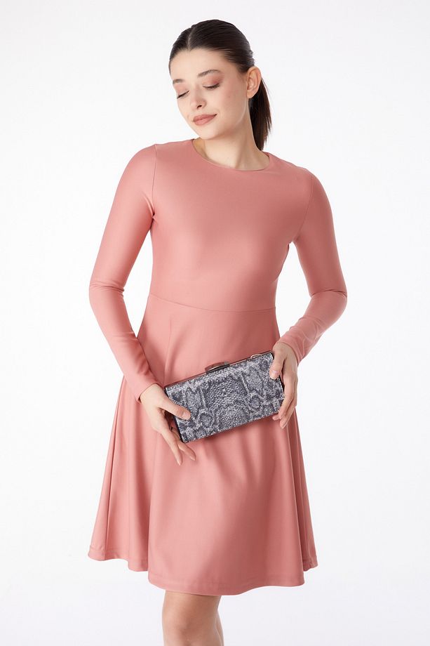 Mini Abiye Elbise Gül - 13191 - 1