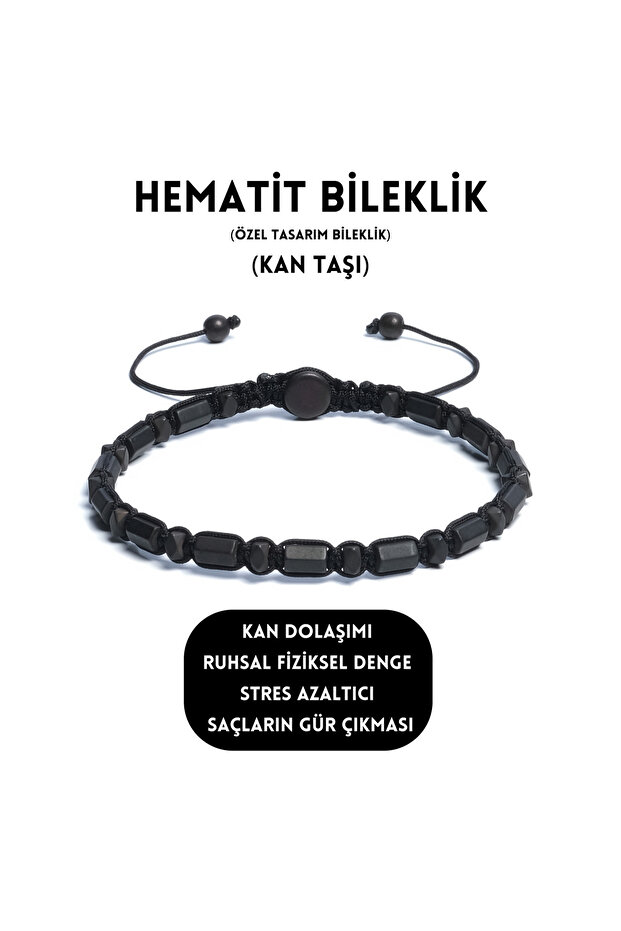 Hematite Bracelet - Bern Black Bracelet - Design Bracelet Special Cut Adjustable