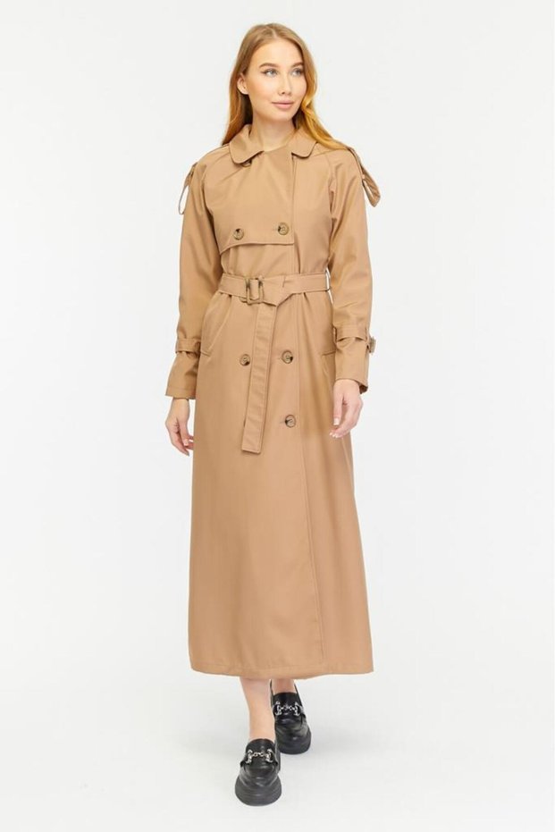 Reglan Sleeve Seasonal Lined Full Length Women's Trench Coat, Cap