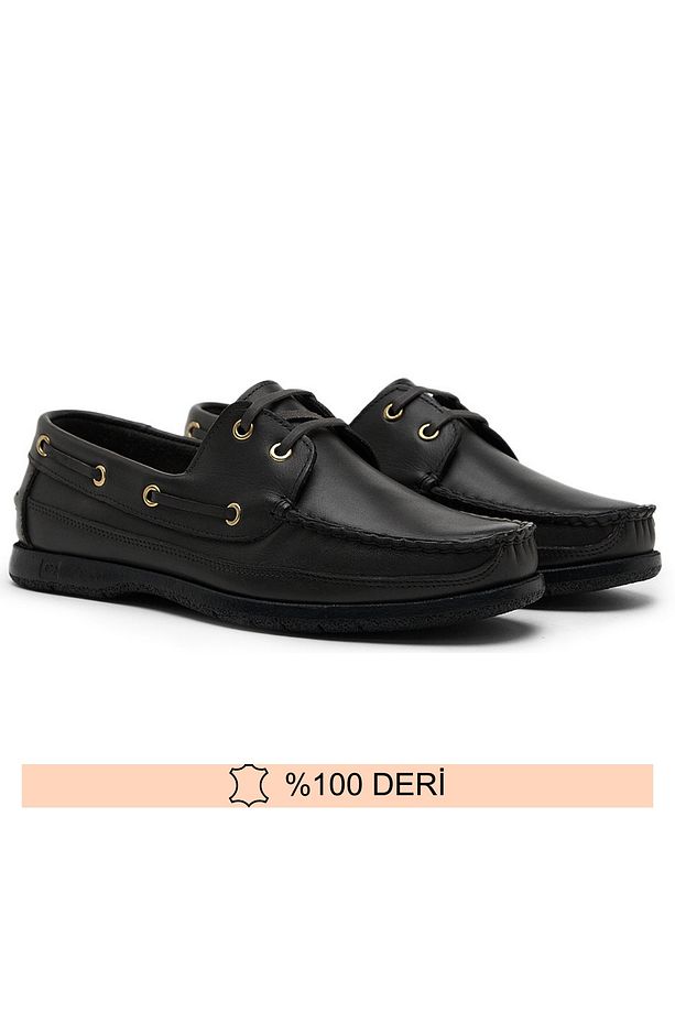 Hakiki Deri Siyah Erkek Loafer Ayakkabı (DEXTER) 39-47 - 2